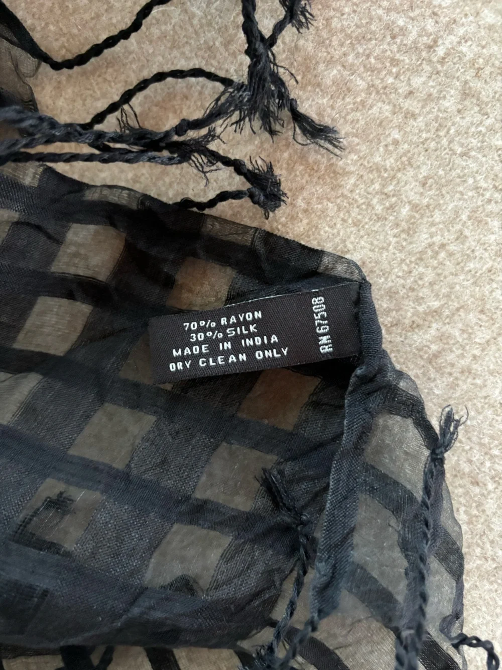 Vintage 90s Silk Windowpane Scarf